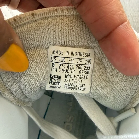 Adidas - White High-Top Sneakers - Men’s 8 (Women’s 9) - Picture 7 of 8